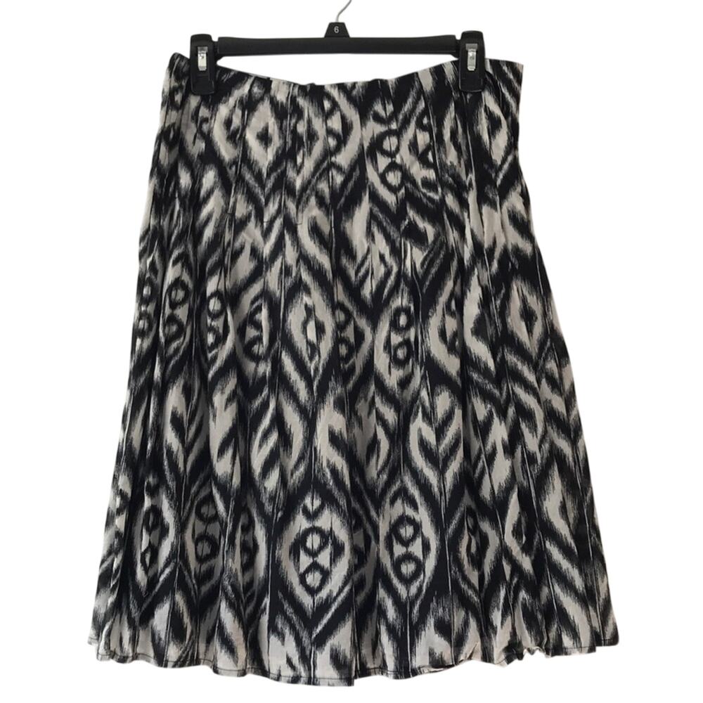 Jones New York Signature Geometric Pattern A-Line Skirt Cotton Abstract Print 4